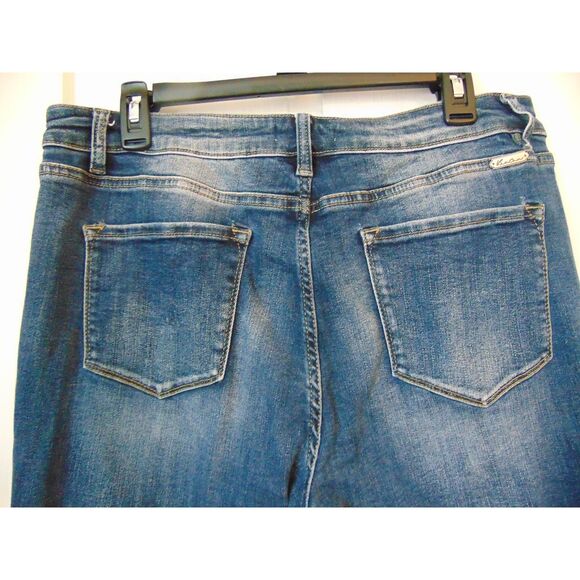 Kan Can High Rise Ankle Skinny Jeans Dark Wash Size 32 distressed great cond - Picture 7 of 8